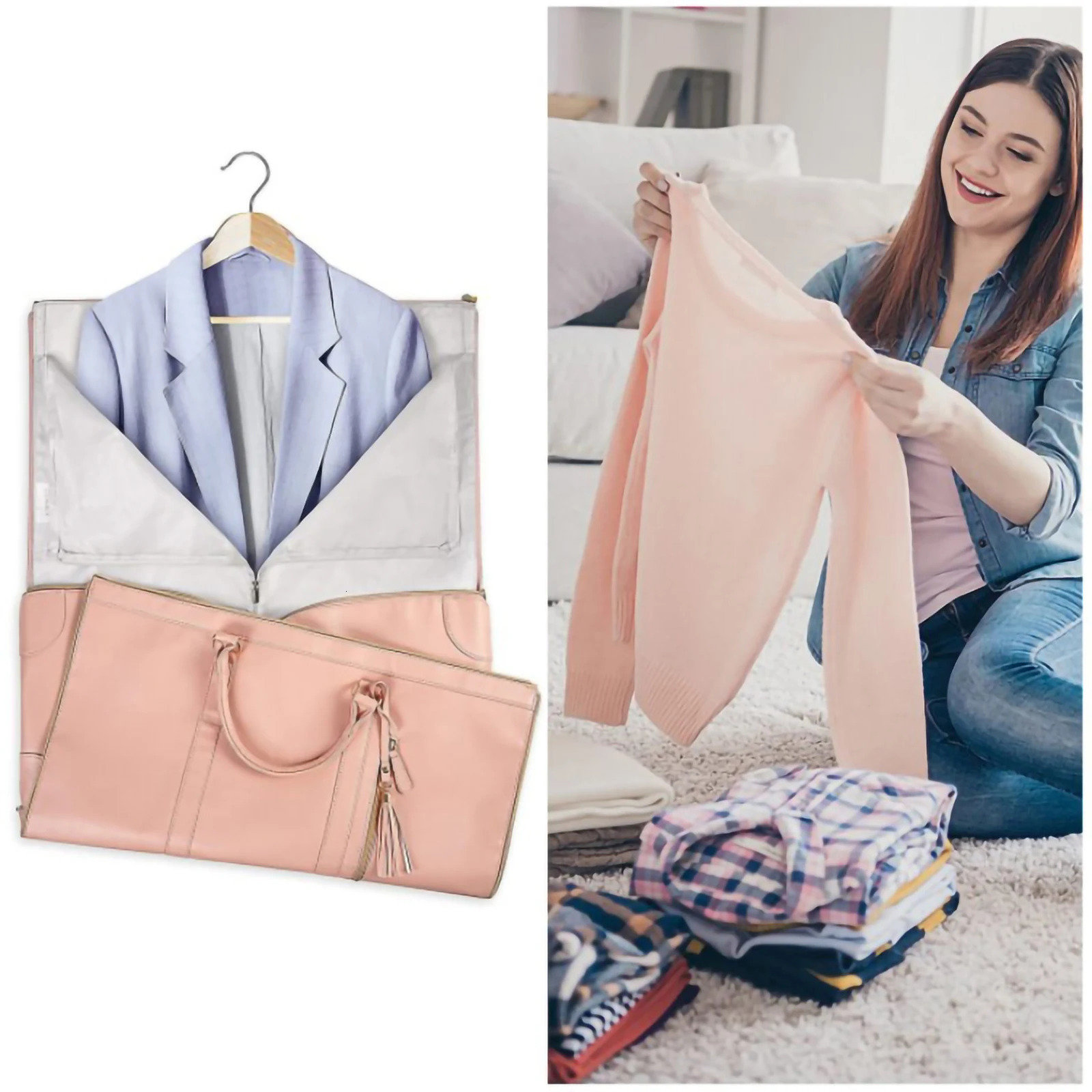 Fashion PU Folding Set Storage Bag Womens High Capacity Luggage Handbag Travel Sports Outdoor Multi functional Organizer 241115