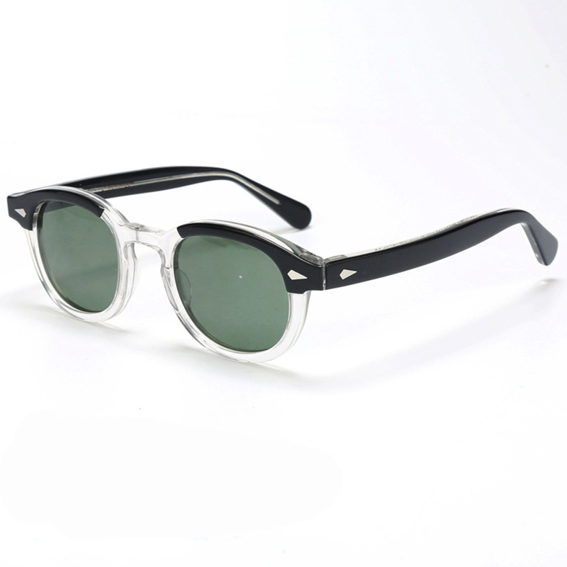 Johnny Depp Polarized Sunglasses Men Lemtosh 01 Sun Glasses Woman Luxury Brand Optical Clear Steampunk Round Vintage Handmade Acetate Frame Goggles IV