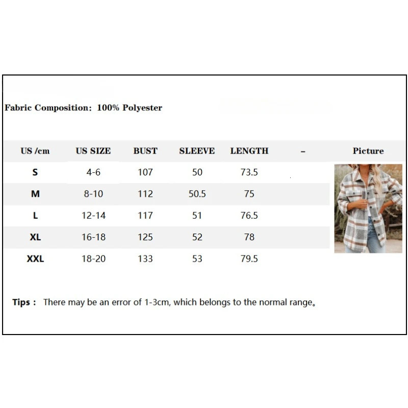 Womens Flannel Plaid Long Sleeve Button Down Shirts Jacket Coats with Side Pockets Casual FallWinter Loose Fit Coat for Women 241108