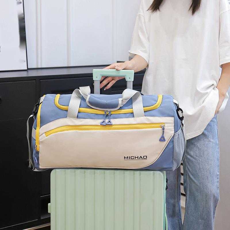 Trendy Travel Bag Large Capacity Dry Wet Separation Fitness Bag Independent Shoe Compartment Anti Splash Luggage Bag