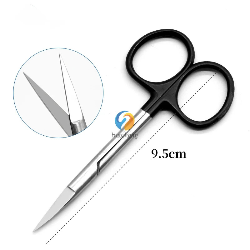 9.5cm Sliver Black Gold Handle Superfine Stich Eyelid Iris Scissors Straight Curved 241115