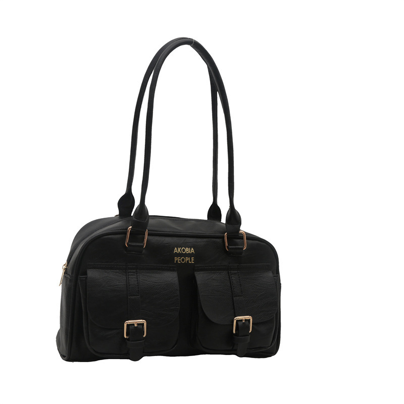 Designer's new women's for autumn and winter, large capacity high-end single shoulder bag, Korean version handbag, oil wax leather armpit ba