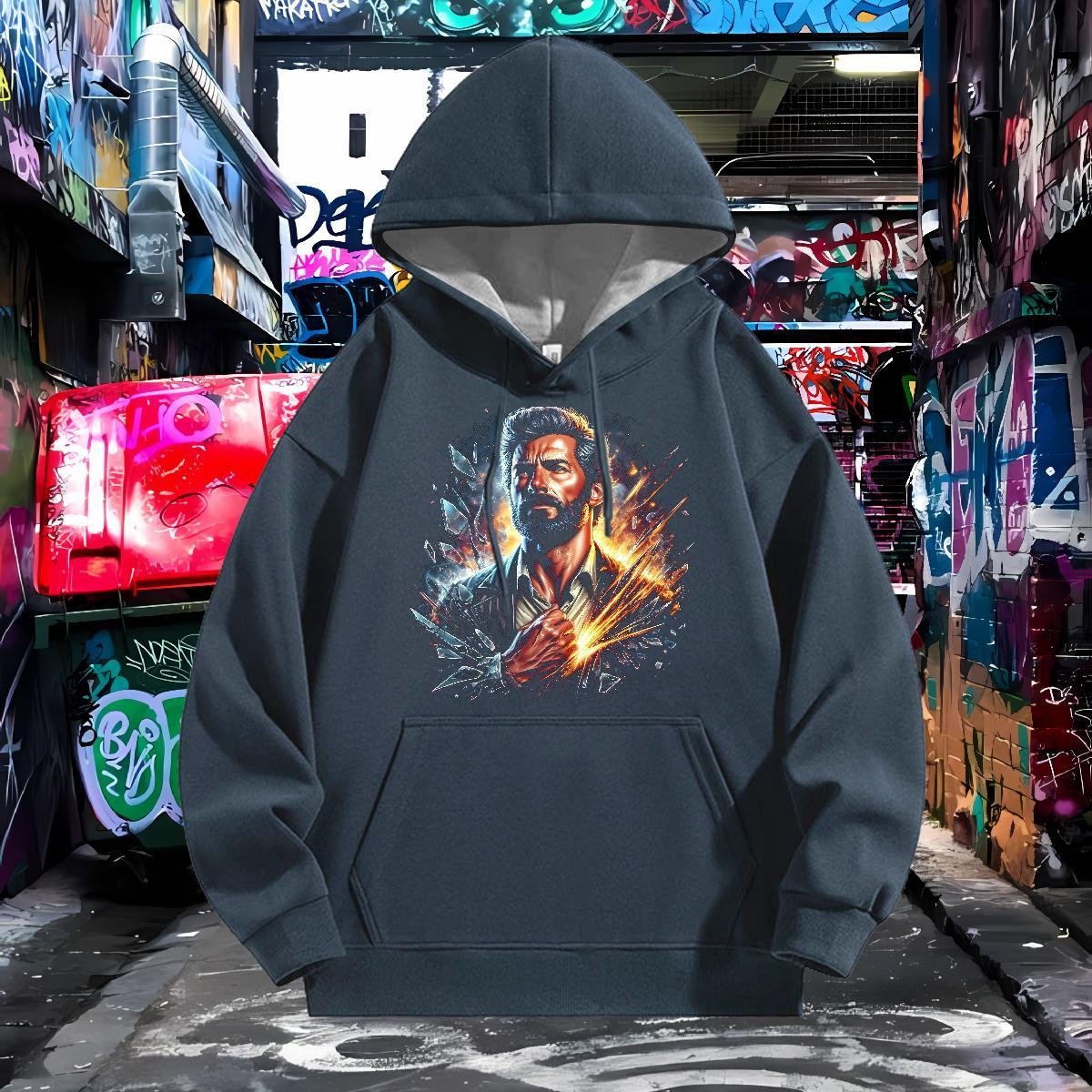 2024 Hoodie Men Hooded Collar Unisex Men Clothes Hoodie DIY Top Pullover Hoodie Daily Outfit 350g Cotton