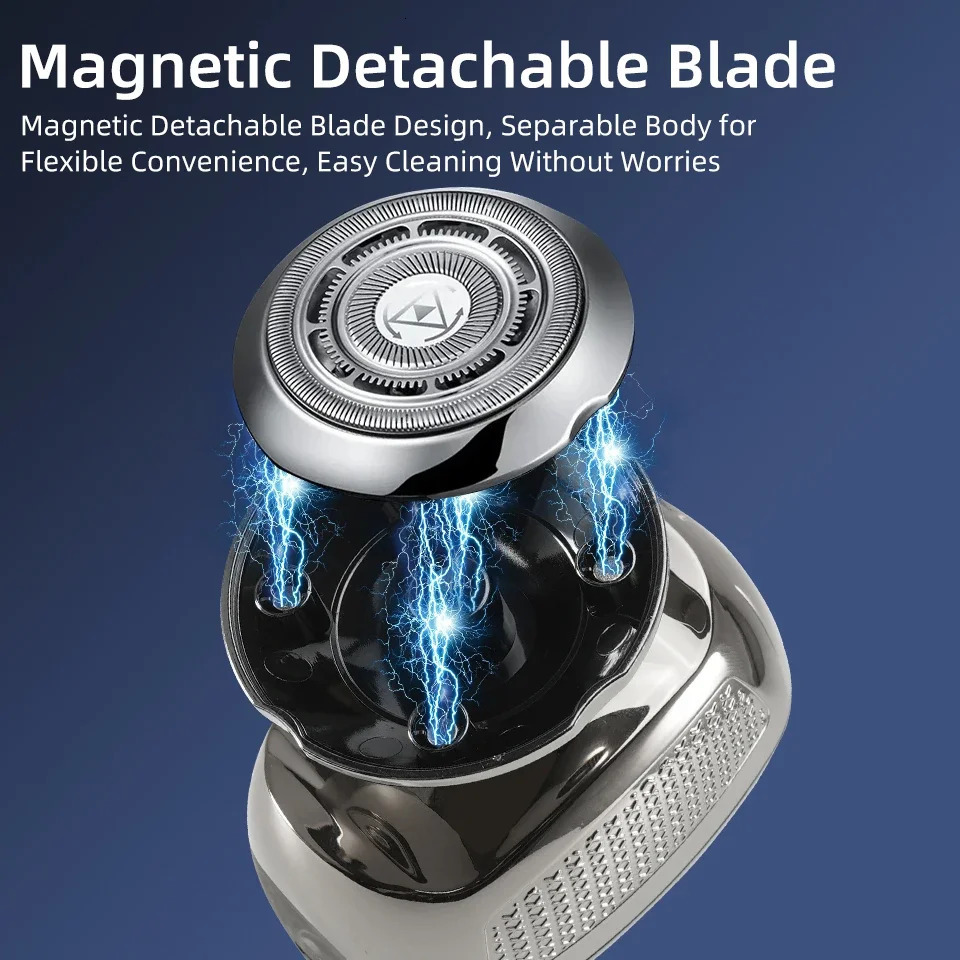 5 In 1 Mens Electric Shaver Beard Nose Bald Head Hair Trimmer Razor Clipper Facial Shaving Machine For Men Type-c Charging 241115