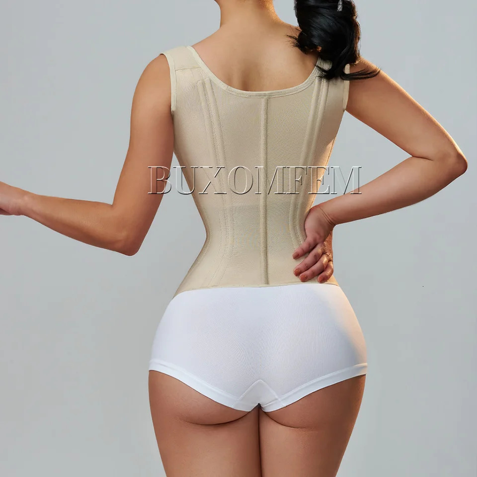 Fajas Colombians Girdles with Row Buckle and Zipper Unique Postpartum BBL Corset Binder Waist Body Shaper for Women Post Surgery 241115