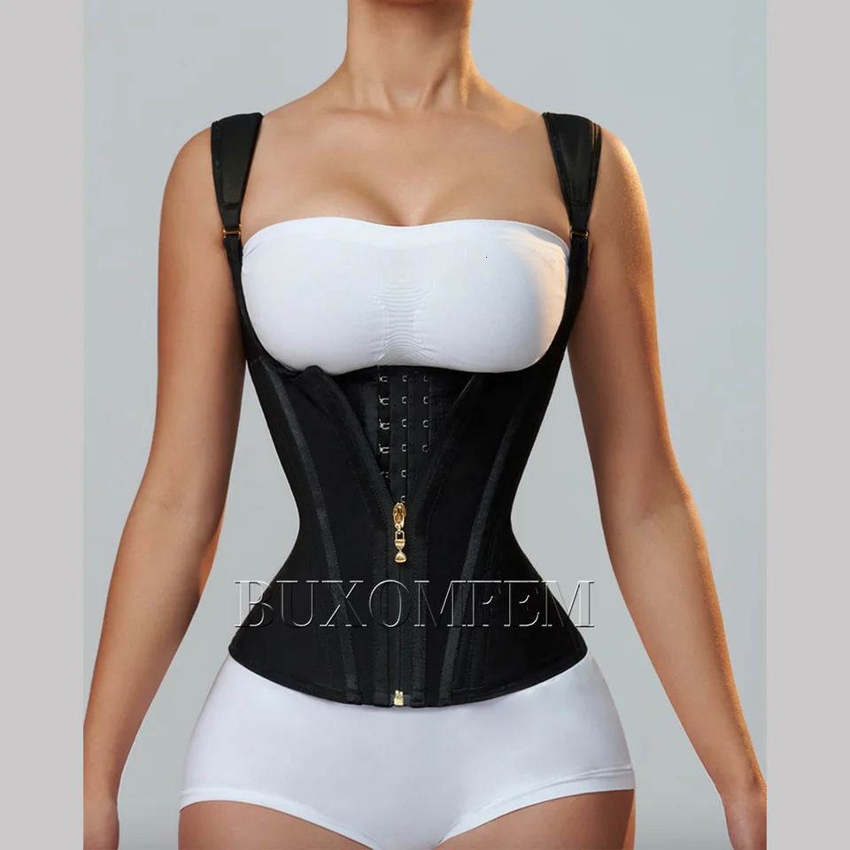 Fajas Colombians Girdles with Row Buckle and Zipper Unique Postpartum BBL Corset Binder Waist Body Shaper for Women Post Surgery 241115