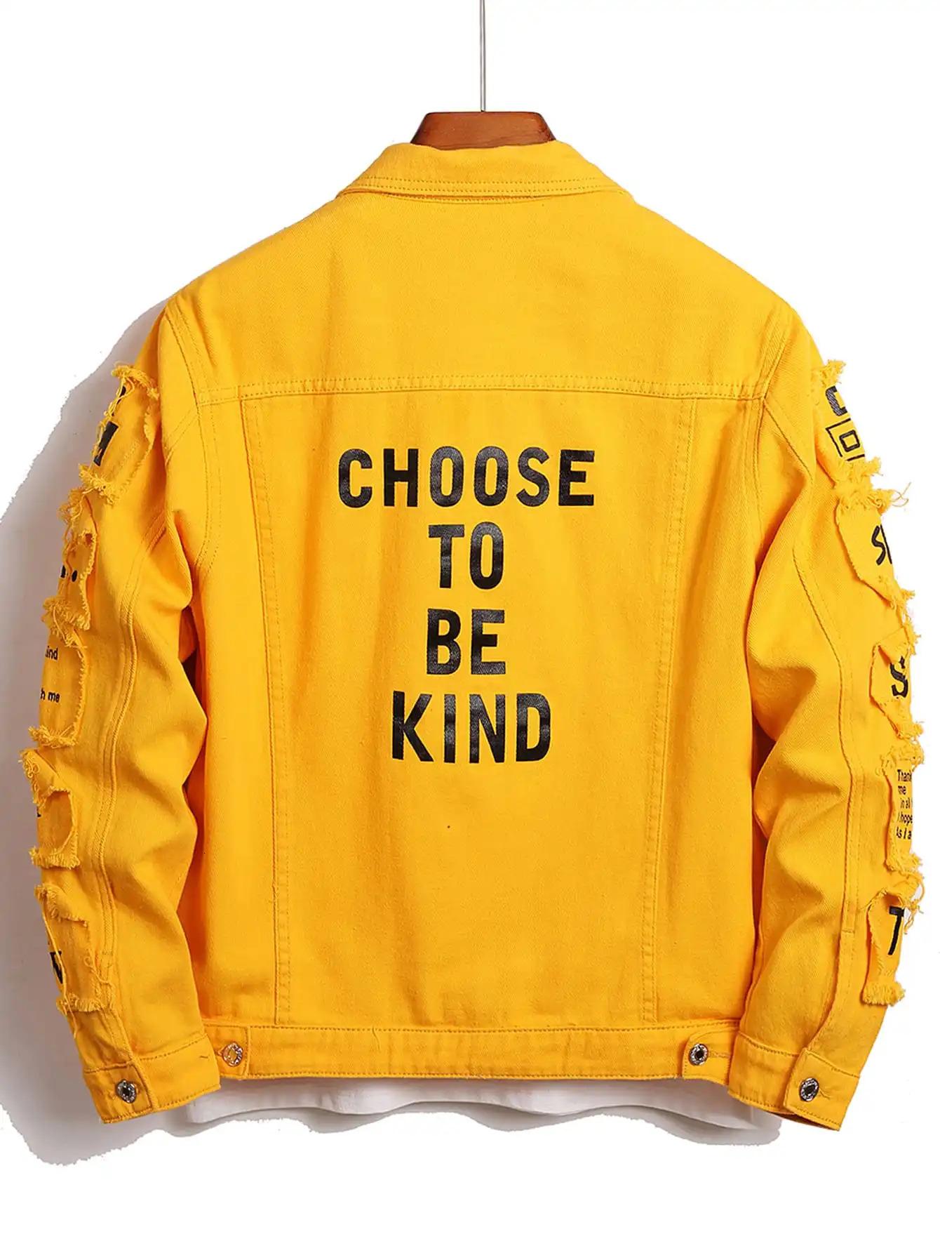Men y2k Denim Jacket Patches Windbreaker Cotton Trucker Stretch Jeans Jacket Coat Cowboy Hiking Letter Motorcycle Jacket For Men 240408