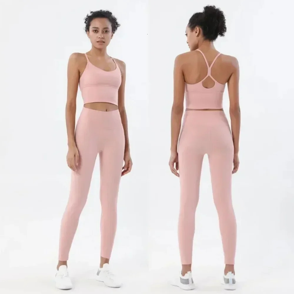 Sportswear Woman Gym Sports Bra and Leggings Two Piece Sets Outifits Naked Feeling Female Fitness Clothing Women Tracksuit 241115