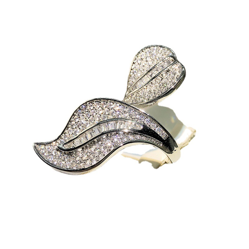Ins Top Sell Wedding Rings Luxury Jewelry Stunning 925 Sterling Silver Princess Cut White Topaz CZ Diamond Gemstones Party Elegant Leaf Designer Women