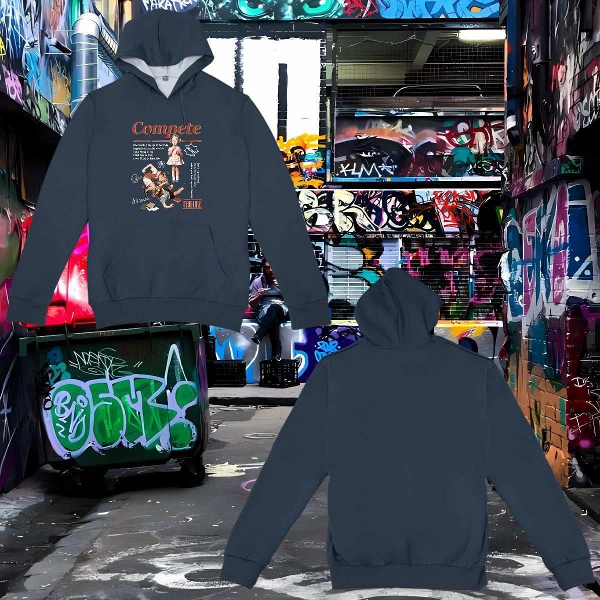 DIY Customized Mens Hoodie Sweatshirt Long Sleeve Soft Loose Fit Hoodie for Man Woman Black Khaki Blue Top Pullover Hoodie Hip Hop Cotton 350g