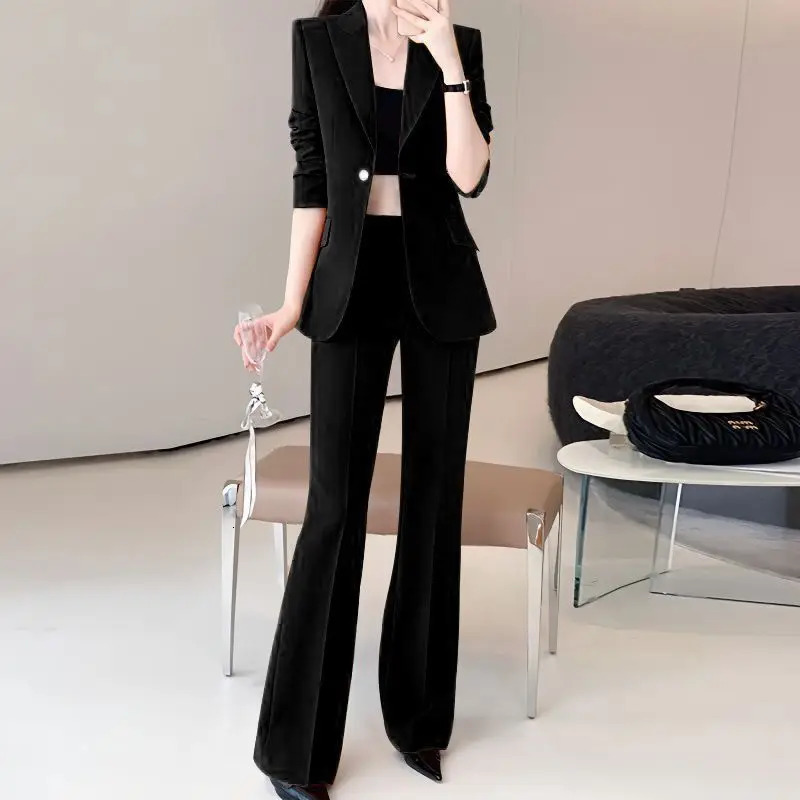 Womens autumn professional suit jacket pants twece Korean elegant casual mens 241115