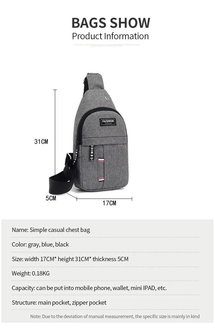 New Chest Designer Messenger Pack TLXT Simple Nylon Fashion Waterproof One Shoulder Crossbody Bag For Men