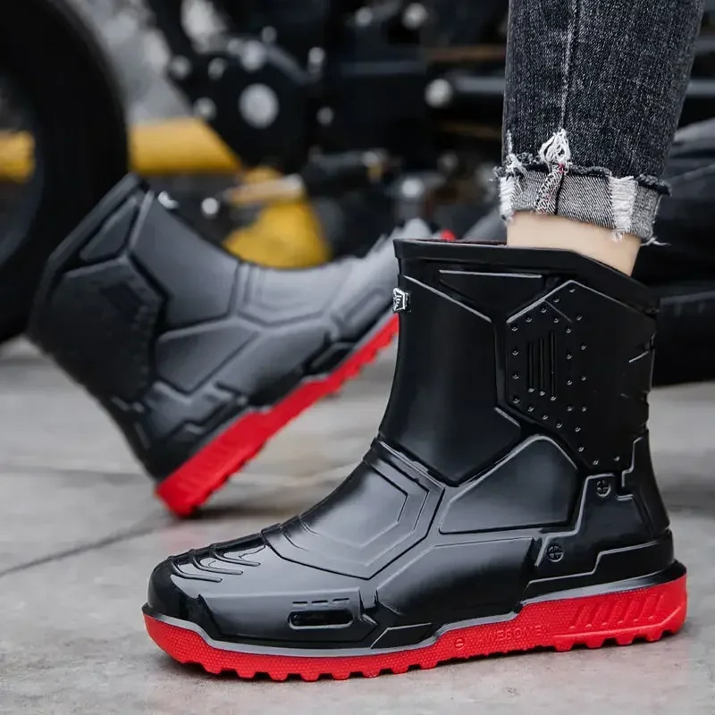 Fishing Gum Man Shoes Fashion Outdoor Mud Plastic Garden Teenagers Pvc Waterproof Rain Boots for Men High Quality Nonslip Water 241115
