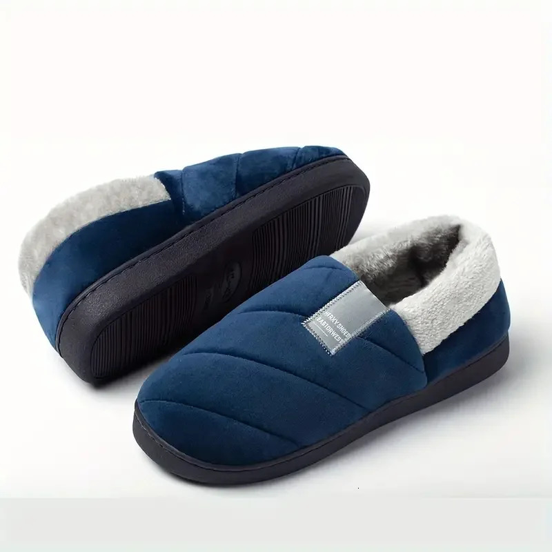 Large 4647 Men Winter Warm Furry slippers Couples Casual Bedroom Outdoor Thick Sole NonSlip Slides Fashion Shoes For Men 241115