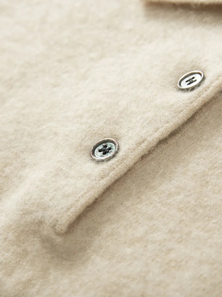 100% pure cashmere sweater with a lapel collar mens polo neck knitted floral patterns highend bottom shirt for business and leisure autumn loose thick