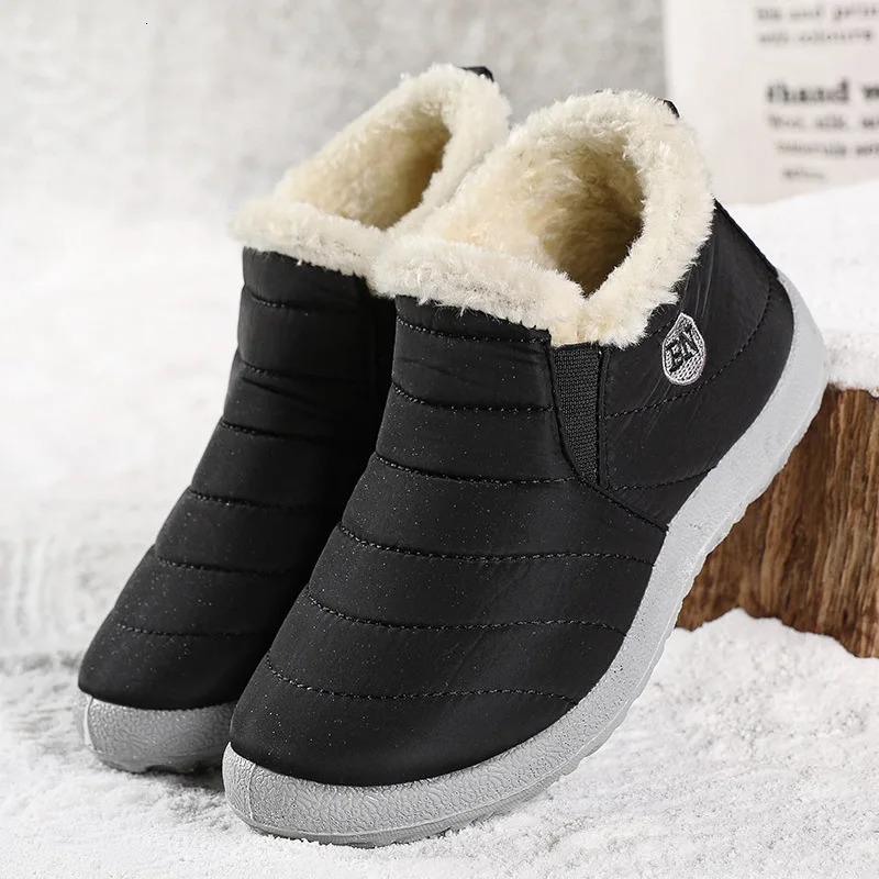 Boots Men Snow Mens Shoes Hiking Winter Boots For Men Platform Shoes Men Plush Mens Boots Warm Fur Footwear Fur Shoes 241115