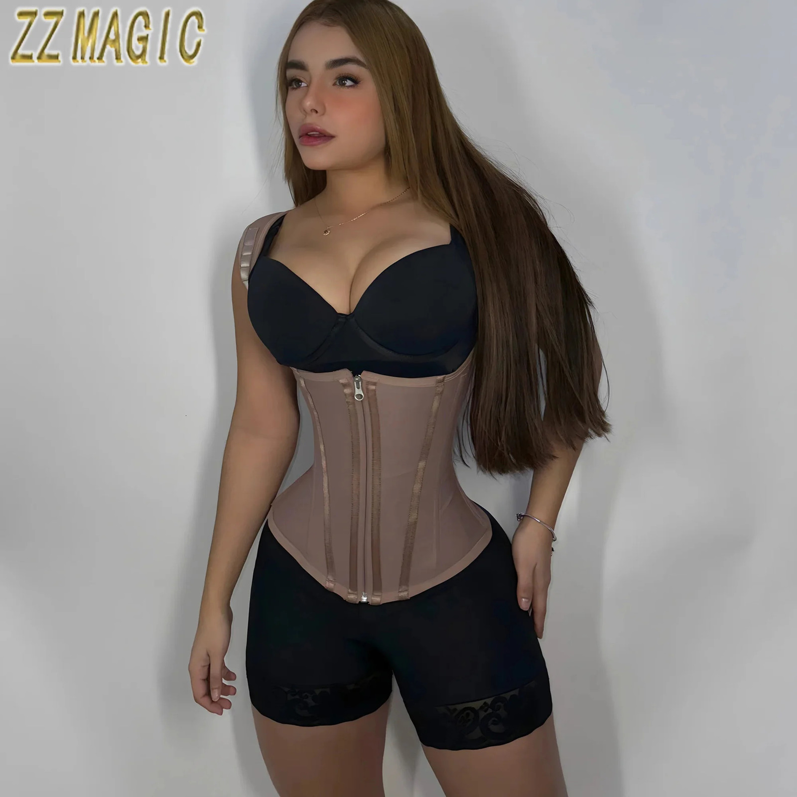 Fajas Colombians Girdles Hourglass Body Shaper Waistband Posture Correcting Waist Trainer Vest For Women Tummy Control Corset 241115