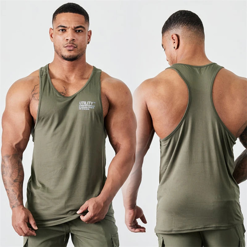 Summer Mens Sports Fitness Tank Top Jogger Gym Running Training clothing Sleeveless T-Shirt Quick Breathable Elastic Vest 240402