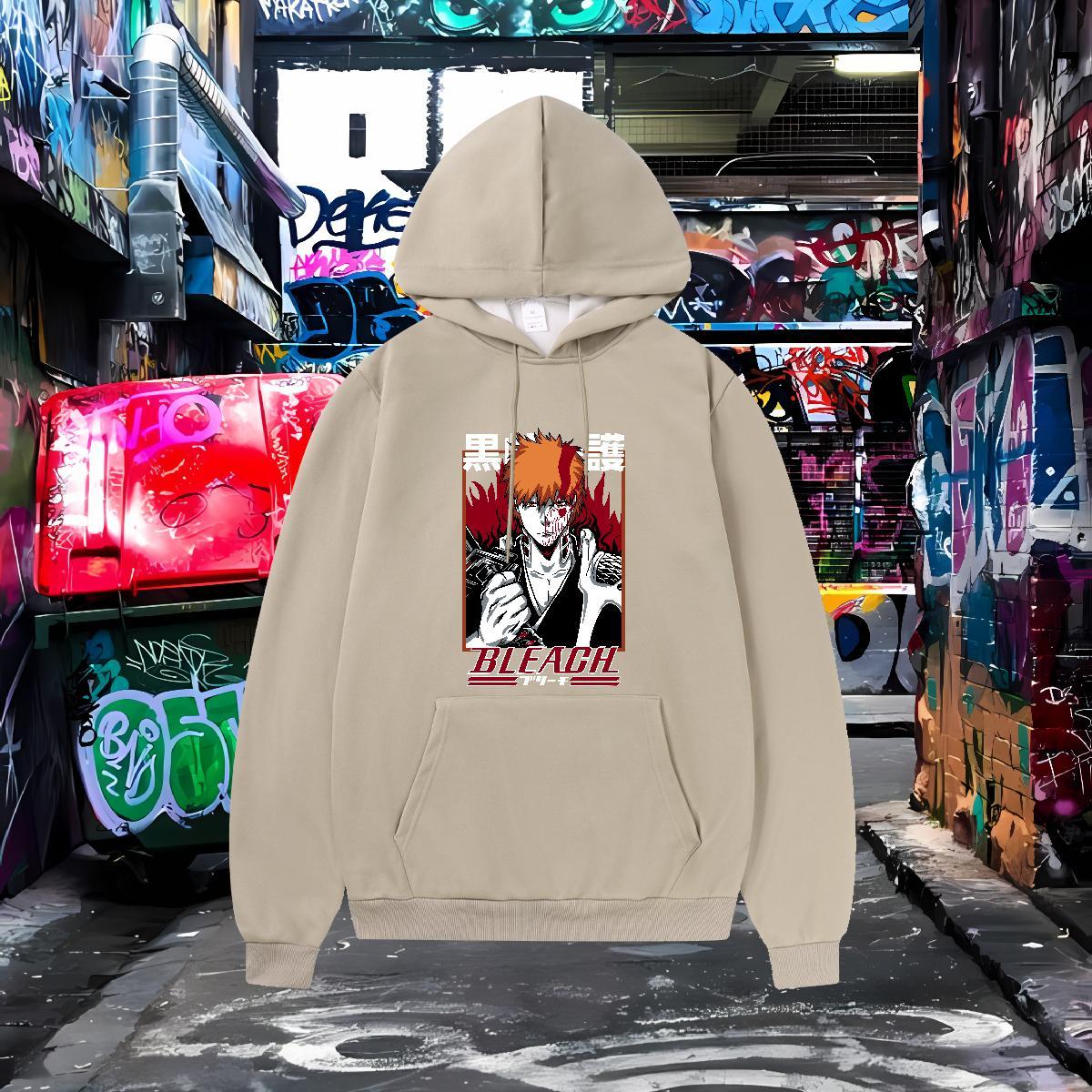 Casual New Unisex Sweatshirts Drawstring Long Sleeve Classic Hoodie Pullover DIY Tops Hoodie Anime Printing Street Cotton 350g