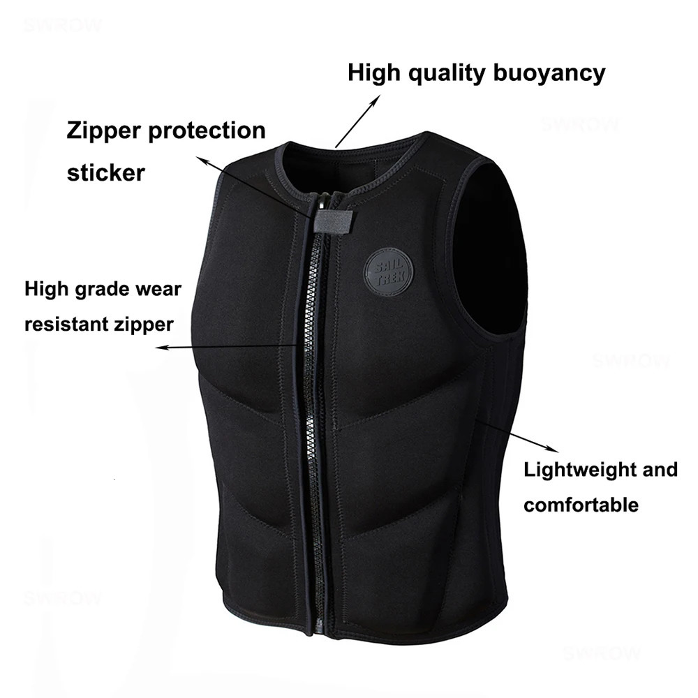 Life Vest Jet Ski Jacket Pilot for Men Adult Comp Impact Protection Lifejacket Neoprene PVC 241115