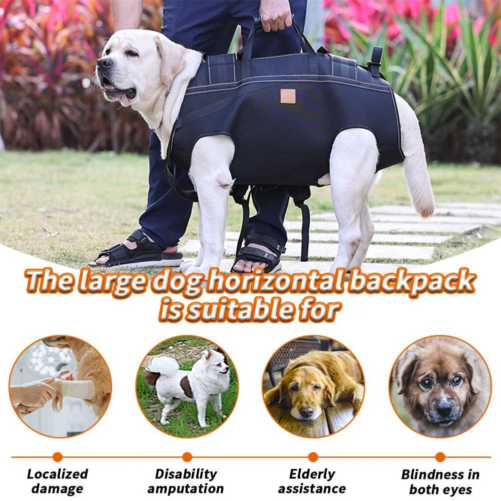 Dog Car Seat Covers Dog Lift Harness Backpack Carrier For Medium Large Dog With Handle Neck Pad Reflective Webbing Breathable Mesh Rehabilitation Ca z