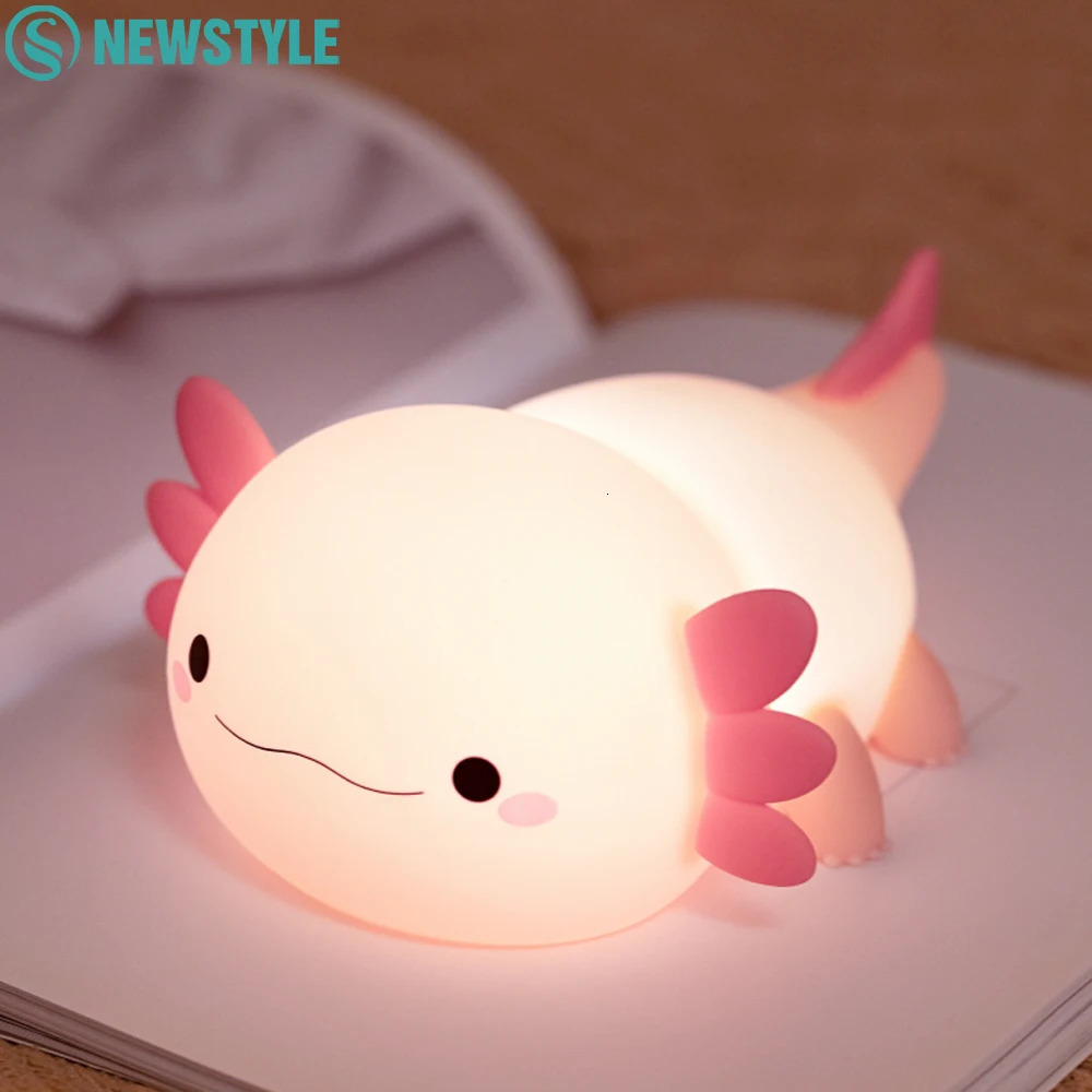 Cute Kids Night Light Silicone Nursery Sleeping Lamp Touch Control Nightlights USB Rechargeable Table Lamp for Baby Child 241115
