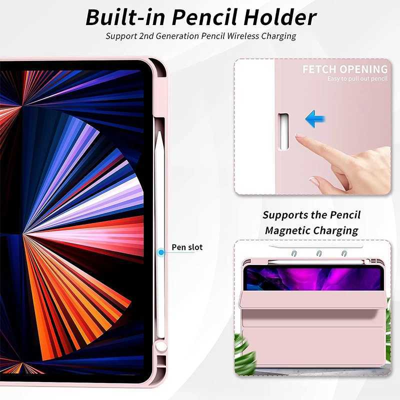 Hot Sale New iPad Pro 11 inch case 20 (4th generation)/2021 (3rd generation) with pencil holder iPad Pro 11 12.9 iPad 10th generation iPad Ai 5 10.9 i