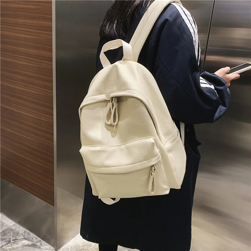 HOCODO Fashion Backpack High Quality PU Leather Womens Backpack For Teenage Girls School Shoulder Bag Bagpack Mochila backpack 241115