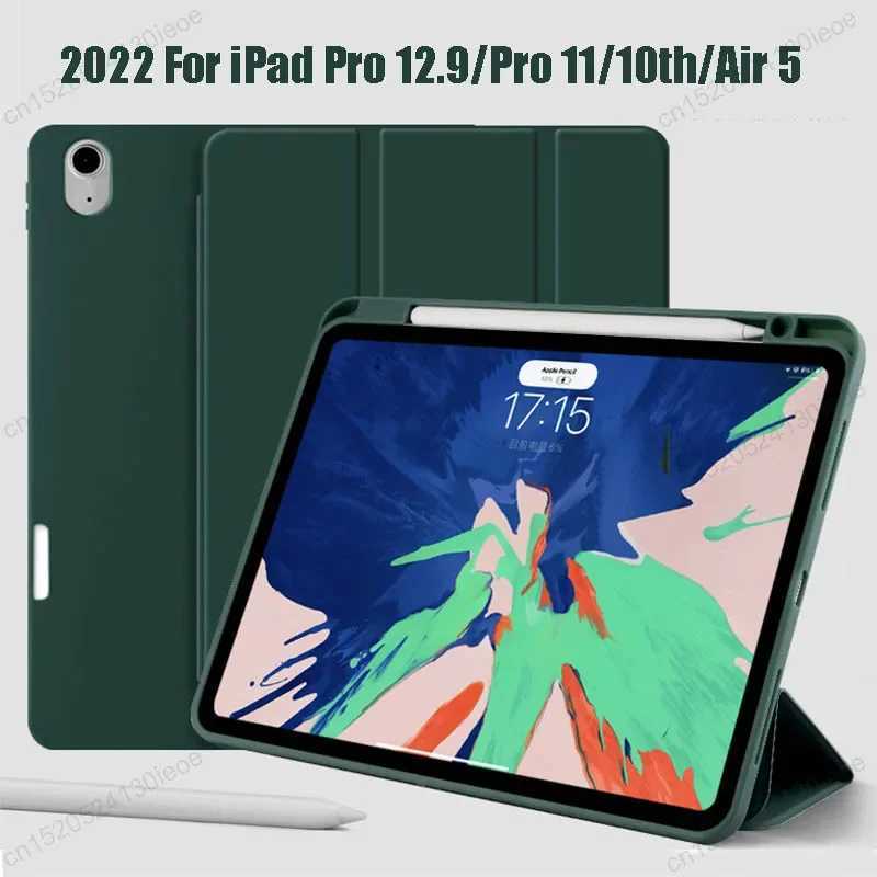 High Quality Suitable for iPad Pro 11 12.9 2021 iPad Air 11 13 2024 Air 4 5 20 Cases 10 10.9-inch pencil holder cover magnet Funda Coque Capa O241115