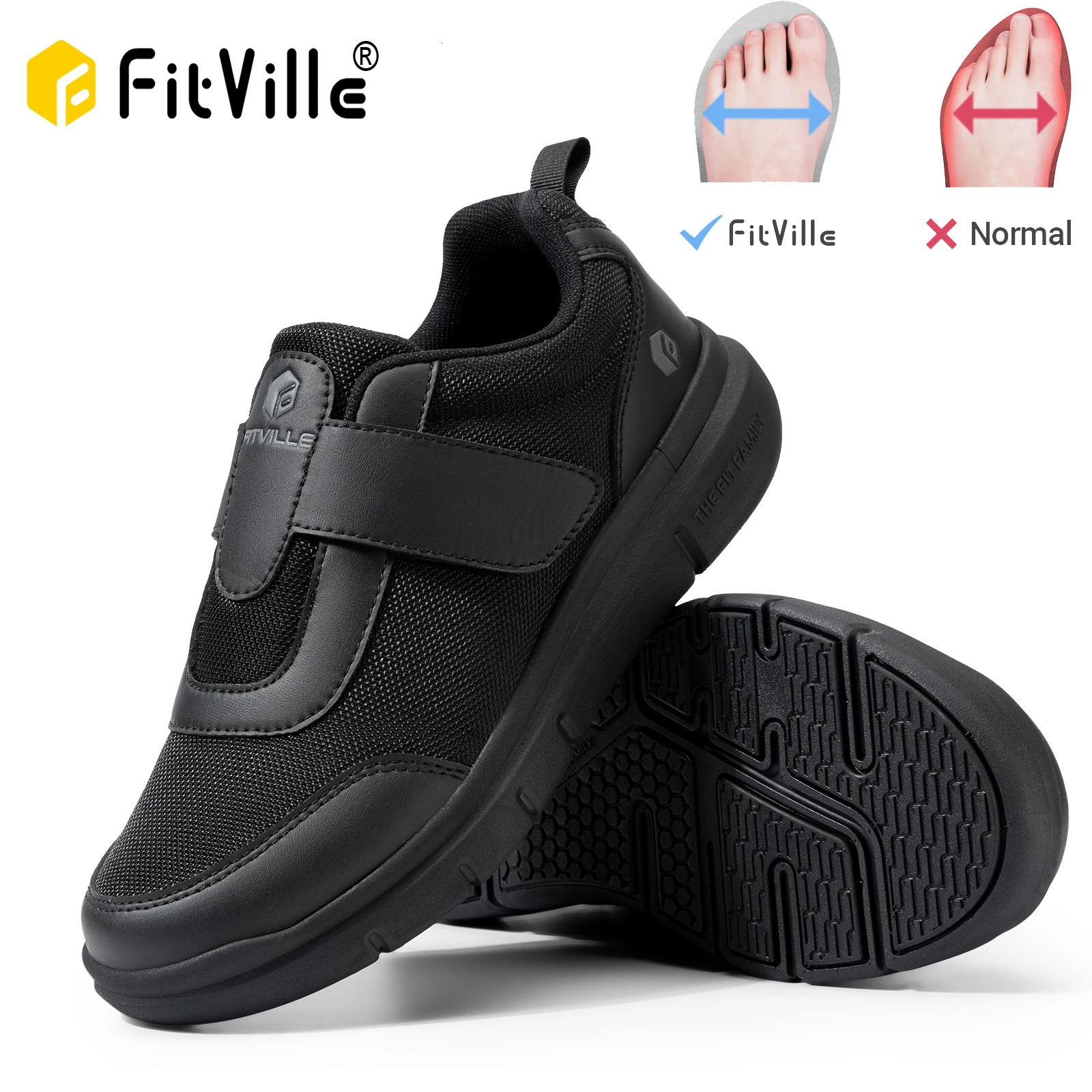 FitVille diabetes shoes for men are super wide suitable for Swollen foot neuropathy diabetes pain relief lightweight walking casual shoes 241115