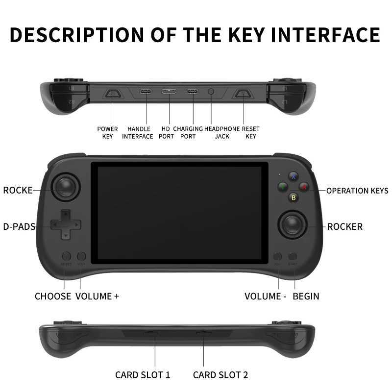 Portable Game Players POWKIDDY X55 5.5 INCH 1280*720 IPS Screen RK3566 Handheld Game Console Open-Source Retro Gaming Console Childrens gifts Q241115