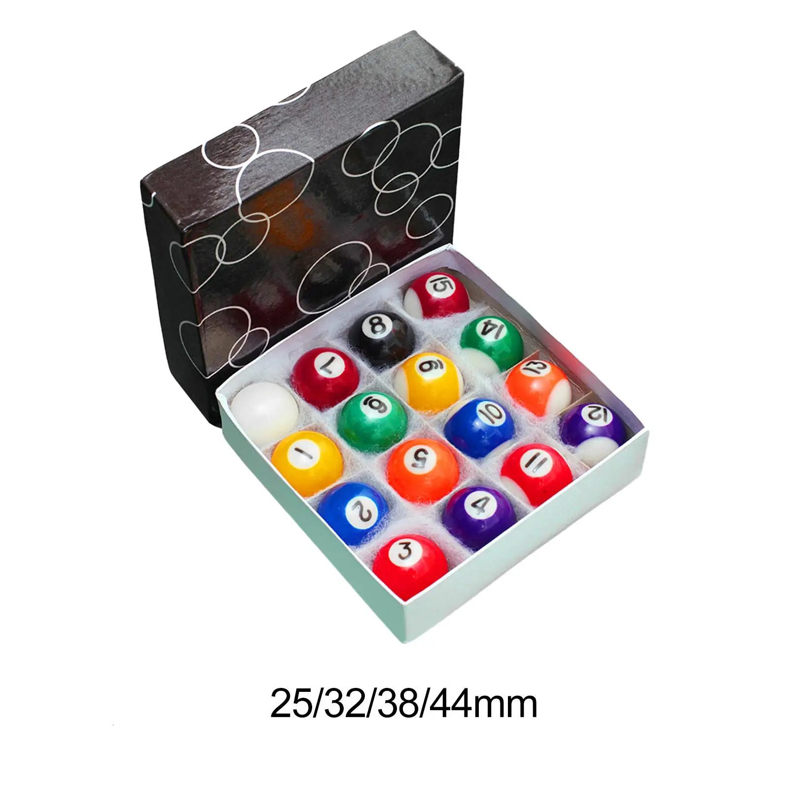 16x Mini Billiards Table Balls Set Small Pool Cue Ball for Leisure Sports Recreation Games Home Playroom 241115