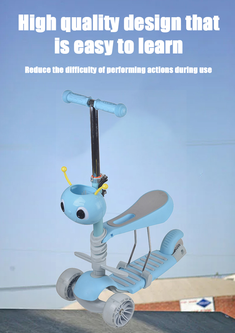 Scooter children 2 years old 6 years old boys and girls children 3 in 1 toddler can sit and ride single pedal sliding scooter