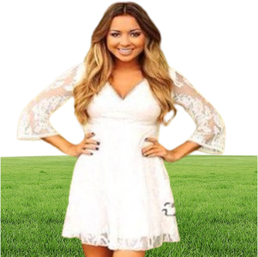 Modest Short Lace Cowgirls Country Wedding Dresses with 34 Long Sleeves Mini Bridal Gowns Reception Dress for Weddings