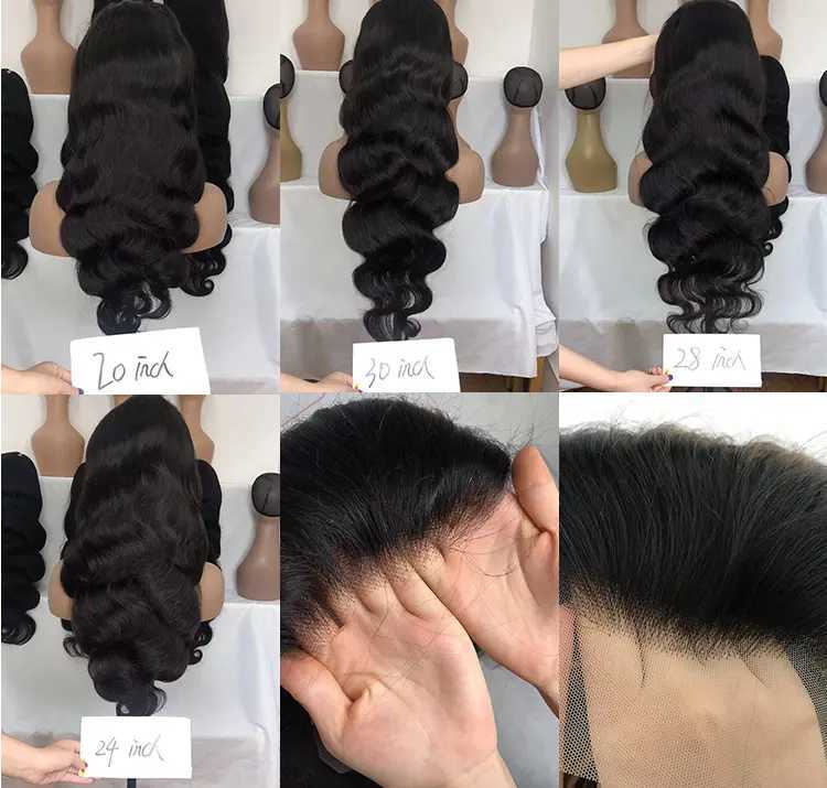 Drop Shipping Vendor Cambodian Virgin cuticle aligned hair wholesale Human Hair Body Wave Lace Front Wigs