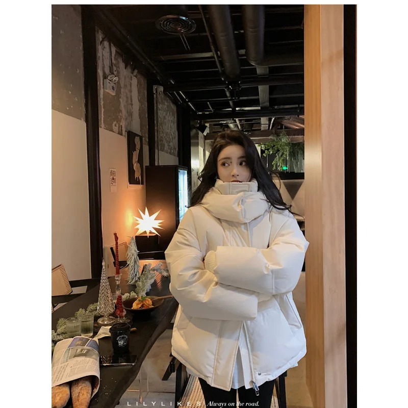 Solid Color Down Jacket Women Hooded Coat Keep Warm Fashion American Streetwear Duck Feather Female Winter Short Outwear y241115