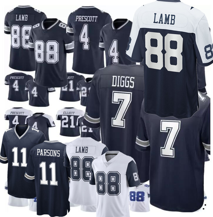 Cowboys Jersey Ceedee Lamb DaRon Bland Jake Ferguson Trevon Diggs Micah Parsons Brandon Aubrey Cooper Rush Cooper Beebe Emmitt Smith Brandin Cooks Football Jerseys