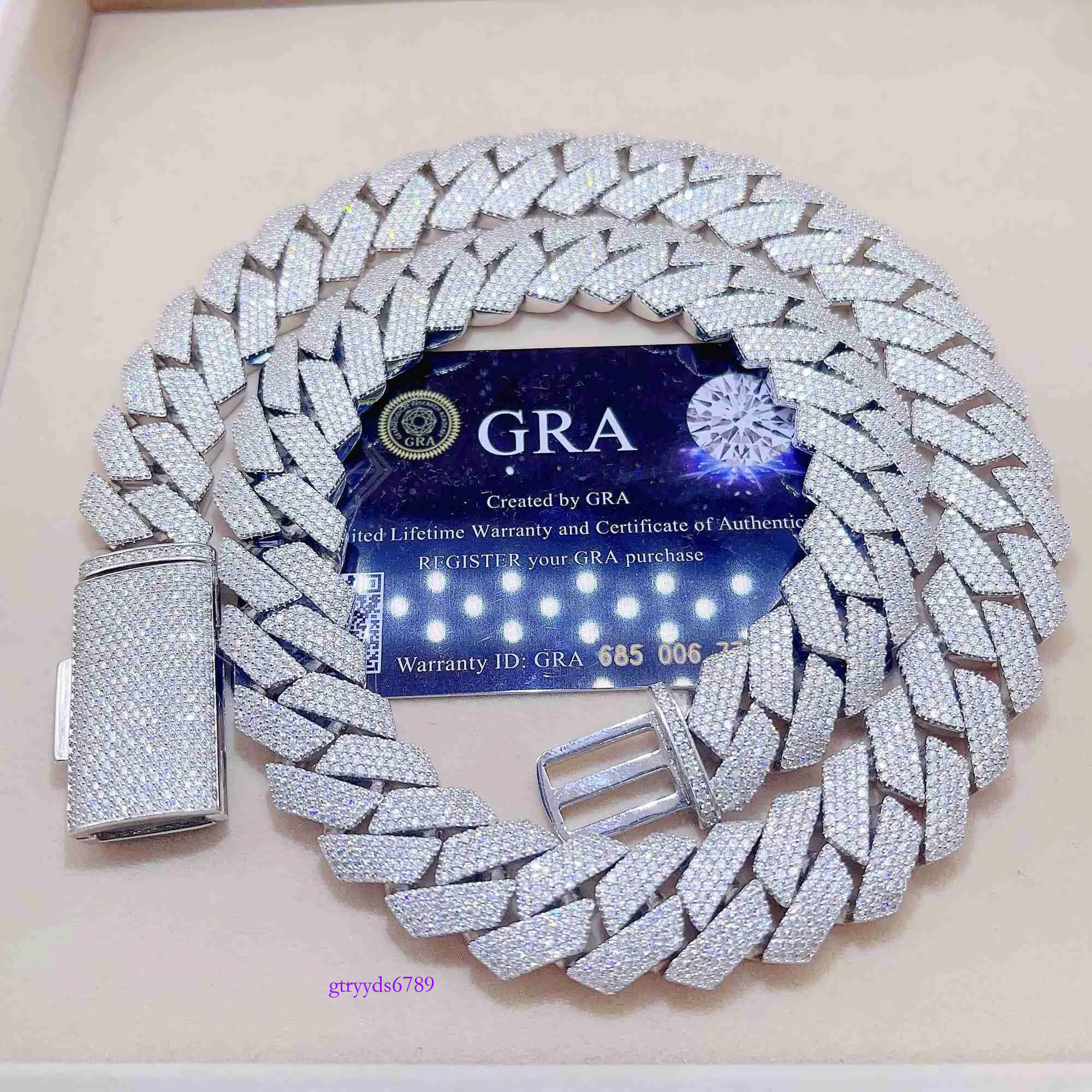 Iced Out Pass Dia Tester Sterg Sier Necklace Vvs Moissanite Cuban k Chain