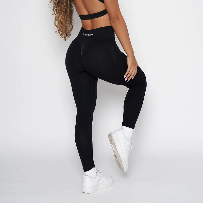 Pcheebum Fitness Long Leg Womens Seamless Pants Waist Scratch Butt Hip Yoga Long Leg Fitness Training Slow Running Pants 241115