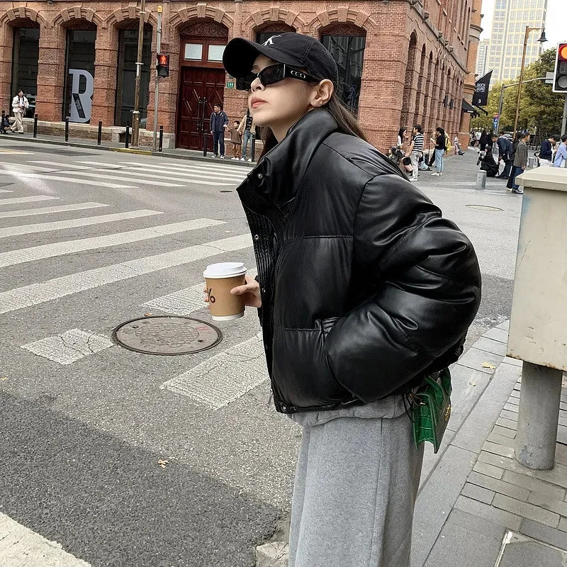 Down Cotton Jacket Women 2024 Winter Clothes Korean Loose Small Padded Coat Female Large Size Short Lightweight Parkas 241108