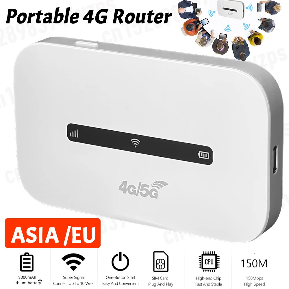 4G Router Portable WiFi Router Repeater Wifi 3000mAh 150Mbps Wireless Internet Router Asia/EU 4G Wifi Router 241115