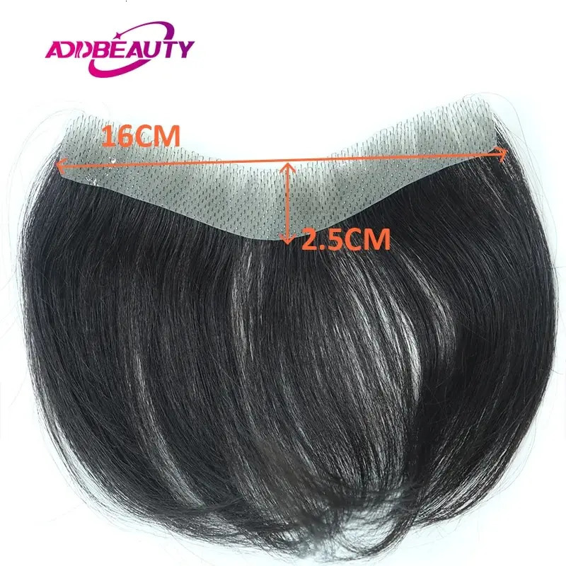 Vstyle Front Toupee Thin Skin PU 0.05-0.14mm VLoop Men Wig Indian Human Hair Replacement System 6inch Hairpiece Natural Color 241115