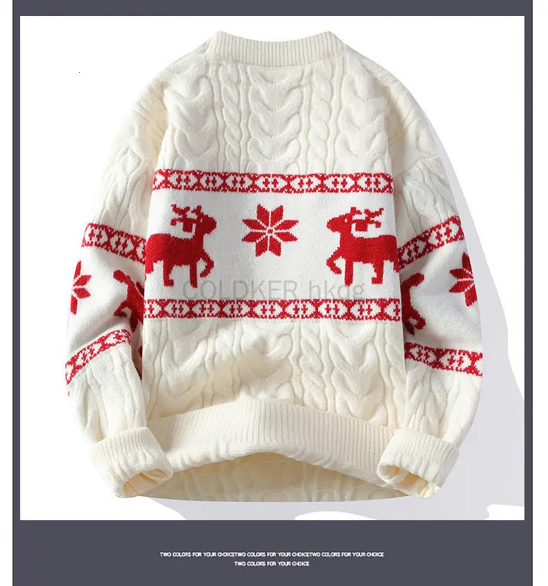 Family Christmas Sweater Reindr Pattern Long Slve Crew Neck Xmas Holiday Pullover Knitwear Korean Sweater Man Jumper Pullove S2511107OY8