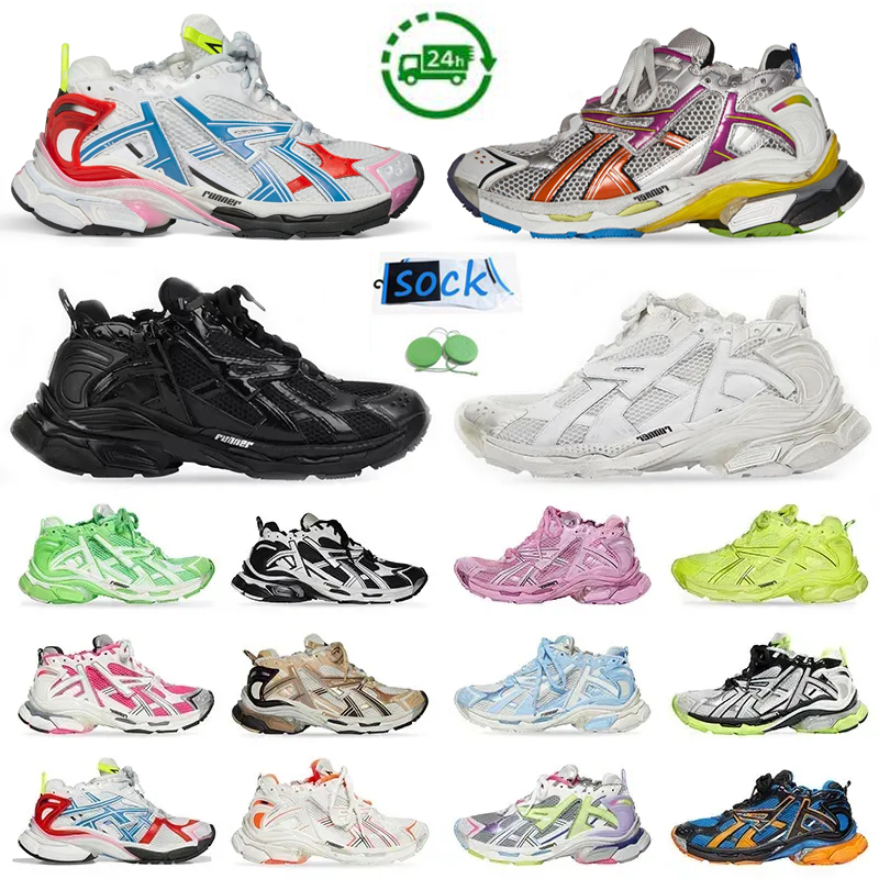 Runner 7.0 Men Women Casual Shoes Transmit Sense Trainers Sneaker Track 7 Top Quality Black White Black White Pink Blue Deconstruction Mens Trainer Sports Sneakers