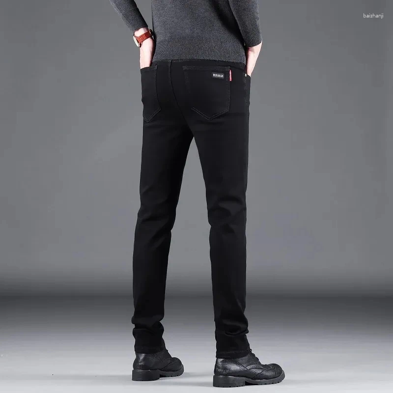 Mens Jeans Classic Business Casual Men 2024 Fashion Black Slim Stretch Denim Trousers Male High Quality Luxury Pants Clothing