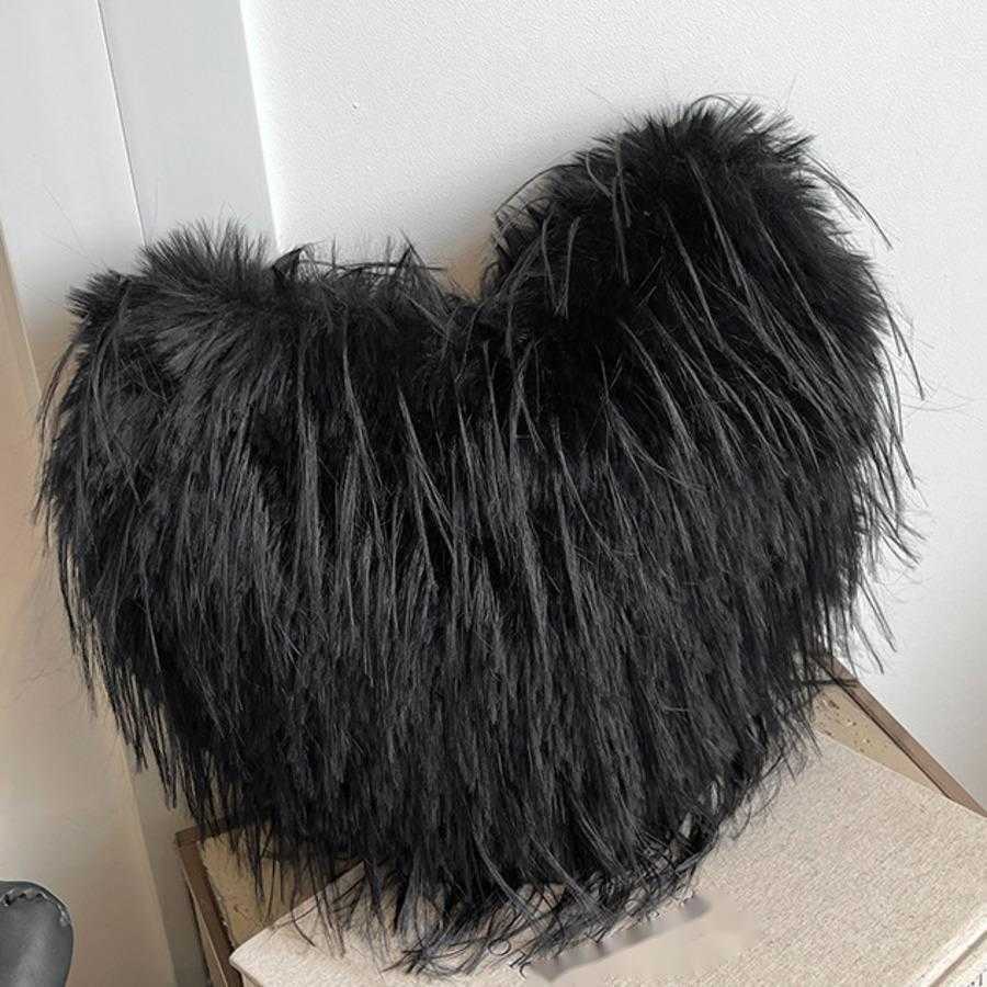 Autumn Winter Shoulder Bag Large Capacity Plush Shopping Bags For Women New Style Tassel Tote Bag Totes Handbags 241104