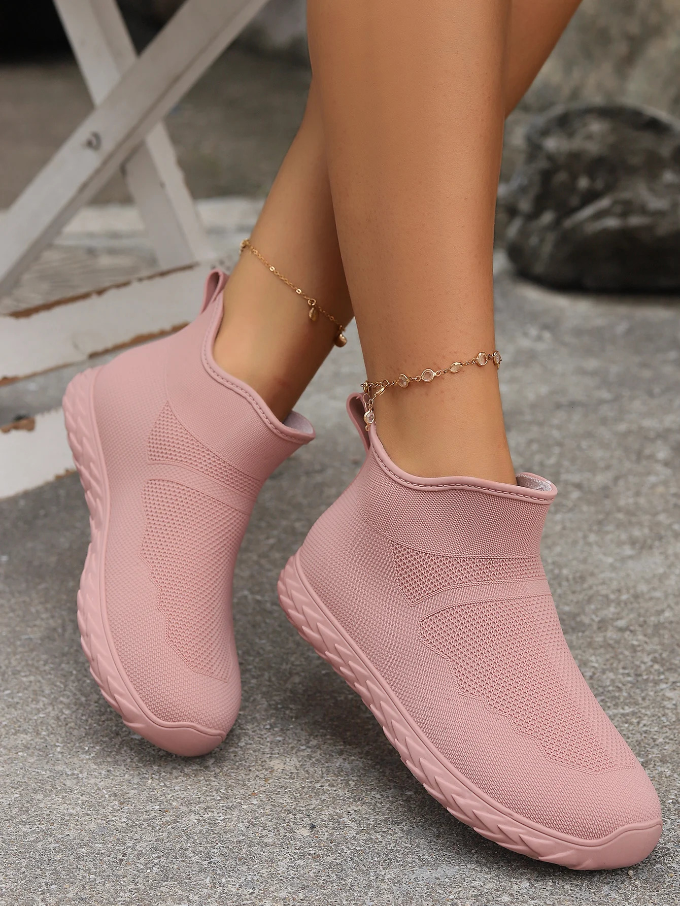 Womens Four Seasons Solid Color PVC Water Shoes Fashion Casual Flat Low Rain Boots Daily Outside To Wear Rain Shoes 241115