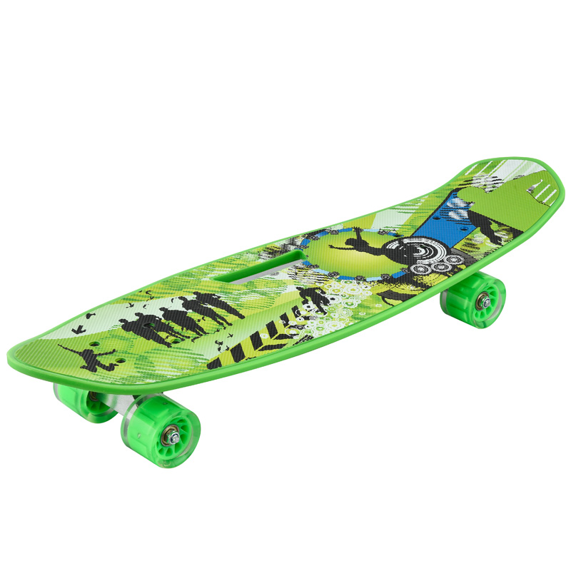 Skateboard fishboard PP board aluminium alloy bracket flash PU wheel big wheel with carry handle stable wear-resistant wholesalers