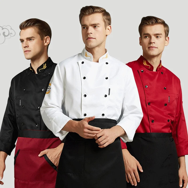 Chef Jacket Men and Women ShortLong Sleeve Cook Shirts Ear of Wheat Embroidery Restaurant el Uniform 240412