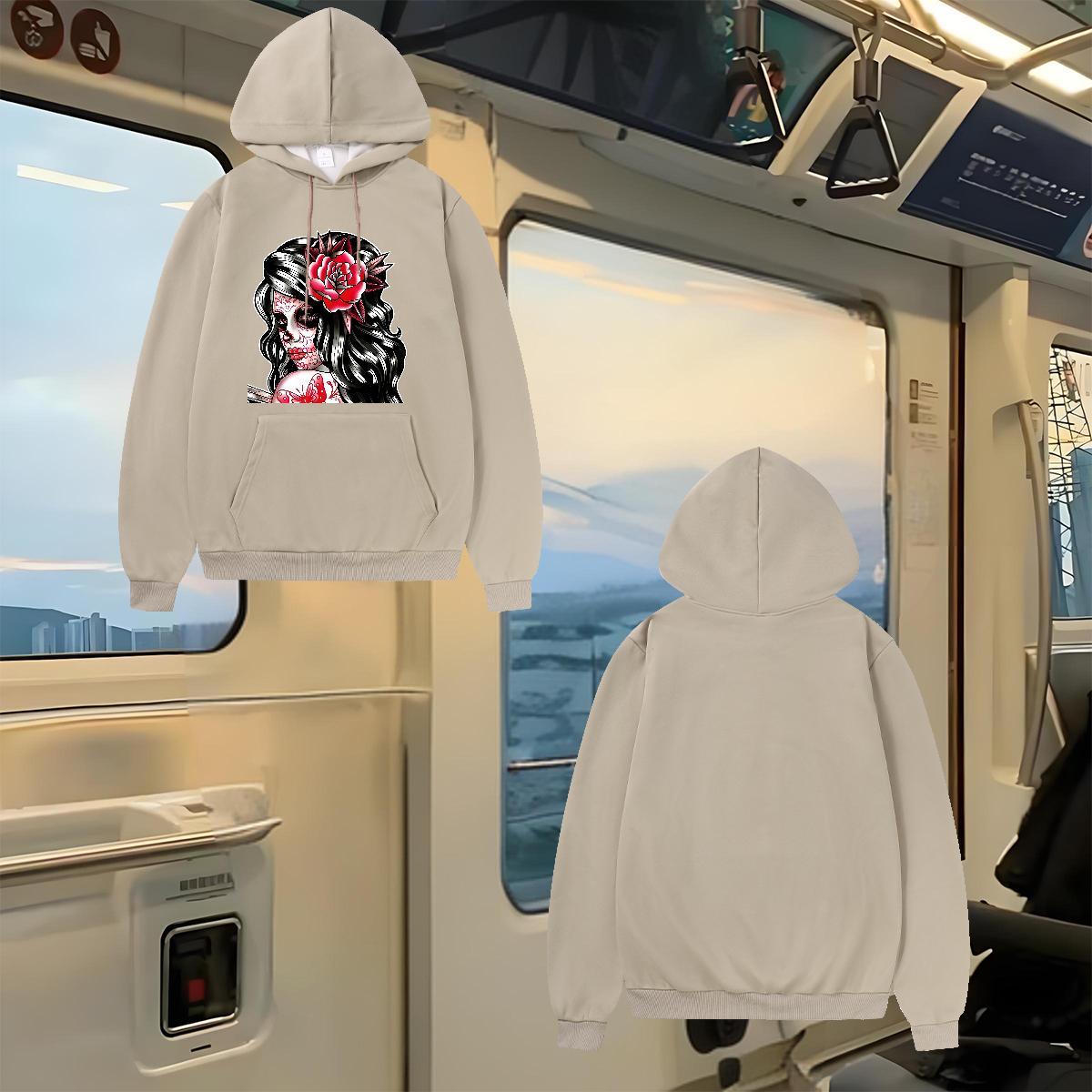 Factory Direct Womens Hoodie Custom Big Size High Quality Lady Clothes Hoodie Top Pullover Hoodie Hooded Collar Breathable Daily Wear Thick Plush